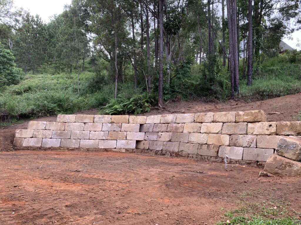 Sandstone Block Retaining Wall